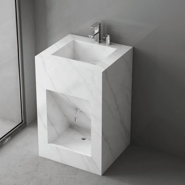 Carrara Marble wudu sink finish